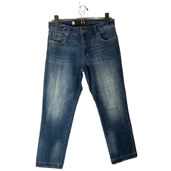 Kut From The Kloth Blue Lauren Crop Straight Leg Denim Jeans Women Sz 6 - Picture 1 of 9